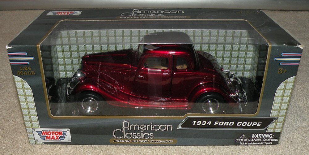 Motor Max American Classics Premium Die Cast Collection 1934 Ford Coupe Red NIB